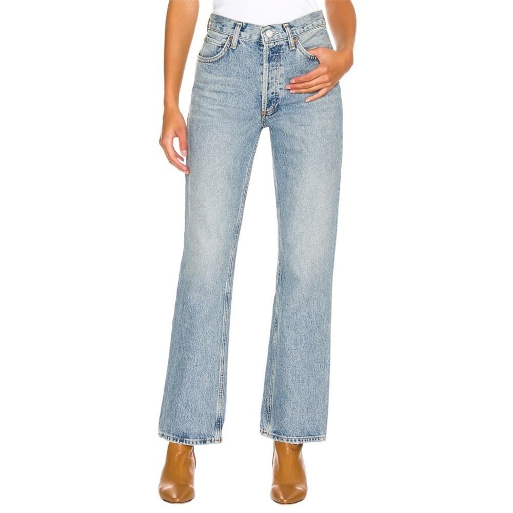 Agolde The Mid Rise Relaxed Bootcut Frayed Hem Size 28 - Picture 2 of 14